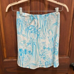 Lilly Pulitzer Size small Rayon Tyra Tube Top La Via Loca Resort White/Blue